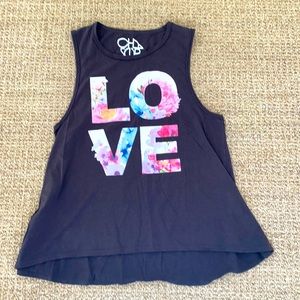 Chaser woman’s XS like New black tank with LOVE on the front